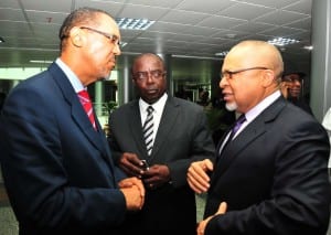 From Left: Newly appointed ambassadors, Amb. Ben Amobi and  Amb. Charles Cocodia with  former Ambassador to Switzerland, Amb. Joseph Ayalogu at the induction course for new ambassadorial appointees in Abuja, last Tuesday.