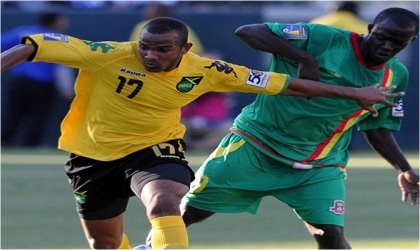 Jamaica and Grenada players during the second day of the CONCACAF Gold Cup competition, yesterday