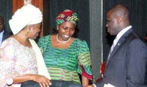 L-R: Minister of State for Foreign Affairs, Dr Nurudeen Mohammed; Minister of Water Resources, Mrs Sarah Ochekpe and Minister of State, Federal Capital Territory, Oloye Olajumoke Akinjide, at the Federal Executive Council meeting in Abuja, last Wednesday