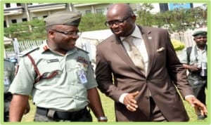 Chief of Army Staff, Lt.-Gen. Azubuike Ihejirika (left), with UN Resident Coordinator, Mr Daouda Toure, at the United Nations Day celebration in Abuja, yesterday.