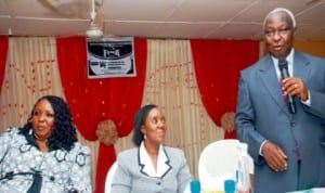 L-R: The Chairperson, International Federation of Women Lawyers (FIDA), Enugu branch, Mrs Nkiru Ugwu-Nwabueze, Solicitor-General, Enugu State, Mrs Chiemelie Onaga and chairman of the occasion, Prof. Frank Asogwa, at the celebration of FIDA Week in Enugu, recently.