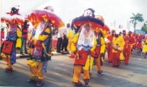 Masquerades displaying in Port Harcourt