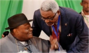 Secretary General, Rivers State Association of Justice of the Peace, Alabo Dr Silas J. N. Okanisin, JP (right) chatting with the Paramount Ruler of Kula Community, HRM Kroma Eleki JP, during the 415 Annual General Assembly, at the Rivers State Ministry of Justice,  Port Harcourt, recently. Photo: Nwiueh Donatus Ken