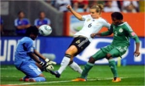 One of Nigeria’s women national teams, Super Falcons against Germany in a previous World Cup