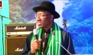 President Goodluck Jonathan speaking at the World Economic Summit in Davos, Switzerland, yesterday