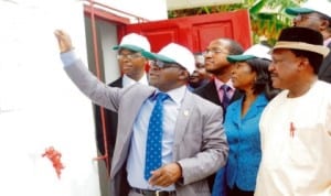 L-R: Chief Research Fellow (Clinical Services), Nigerian Institute for Medical Research (NIMR), Dr Dan Onwujekwe, Director-General, NIMR, Prof. Innocent Ujah, Research Fellow,  Dr Paschal Ezeobi, Chief Research Fellow, National Tuberculosis Reference Library, Dr Catherine Onuobogu and immediate past Director-General, NIMR, Prof. Oni Idigbe, at the inauguration of X-Ray unit of the institute in Lagos, last Monday.