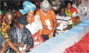 Delegates voting at the APC Rivers Congress in Port Harcourt, last Saturday