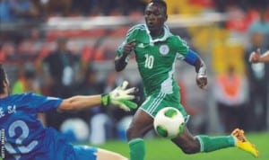 Flying Eagles Captain, Omo Ojabu celebrating a goal during one of the team’s international encounters recently