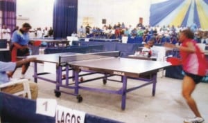 Table Tennis players struggling for honour during a national sporting event in Port Harcourt, Rivers State, recently