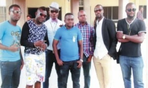 From left: Izilaze, Olanikunpa Osquare,  Evangelist Open Teeth, Rugged Pastor, Teddy, Naija Mumu and Naija Finest