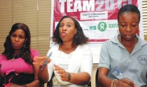 L-R: Programme Officer, Women’s International League for Peace and Freedom Nigeria (WILFPF), Ms Ebere Eze, National President, Mrs Joy Onyeso and Publicity Officer, Miss Ifunanya Chiakwa, addressing a news conference on Women Participation in 2015 elections in Enugu, yesterday.