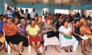 Cross section of Mile 1 Market traders who were beneficiaries of  an empowerment programme organised by member of House of Representatives, Hon (Mrs)  Blessing Nsiegbe in Port Harcourt last Monday. Photo: Prince Dele Obinna