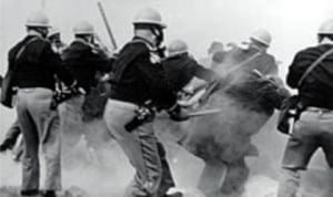 Alabama police attack voting rights marchers participating in the Selma to Montgomery marches in 1965