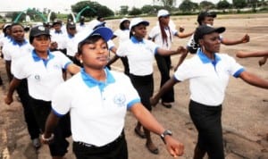 Members of Child Rights Brigade, Enugu State Command, during inauguration in Enugu, recently.