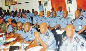 Some of the senior police officers at a meeting with Igp on election security in Abuja recently