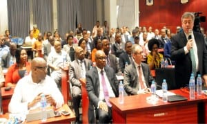 Executive Chairman, Chevron Nigeria Ltd, Mr Clay Neff, speaking at the stakeholders meeting on the oil and gas sector in Abuja, recentl