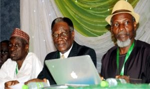 L-R: Director-General, Energy Commission of Nigeria, Prof. Eli Bala; President, Nigerian Society of Engineers (NSE), Mr Otis Anyaeji and chairman, Petroleum Division, Nigeria Society of Engineers, Mr Anthony Abolarin at the NSE Workshops and Conference in Abuja, recently.