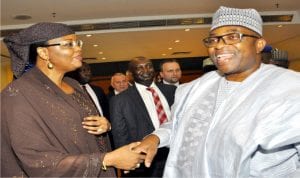 Director, Nigerian Investment Promotion Commission, Ladi Katagum (left), with  Governor Mohammed Abubakar of Bauchi State (right), at the Nigerian-Czech Business Forum in Abuja, recently.