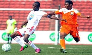 An NPLF action recorded at the Nnmadi Azikiwe stadium, Enugu, recently