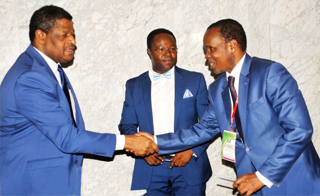 L-R: President of the ECOWAS Commission, Marcel de Souza, Secretary-General, West African Civil Society Forum (WACSOF),Komlan Messie and representative of the Secretary-General and Head of the United Nations Office for West Africa and the Sahel (UNOWAS), Mr Ba Abdarrahmane, during the 12th Annual ECOWAS-Development Partners Coordination meeting in Abuja, last Wednesday.